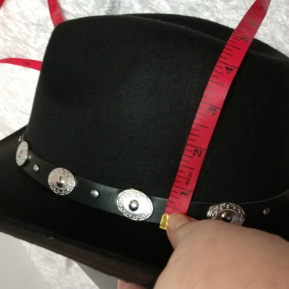 Unisex Black Western Cowboy Hat  Silver-tone Conch Faux Leather Strap - Picture 16 of 17